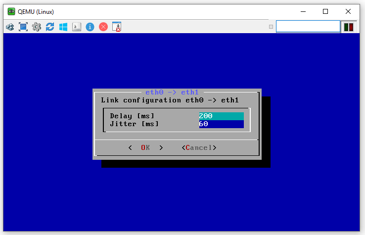 Configuring delay and jitter on NETem