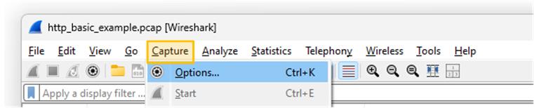 Wireshark Menus