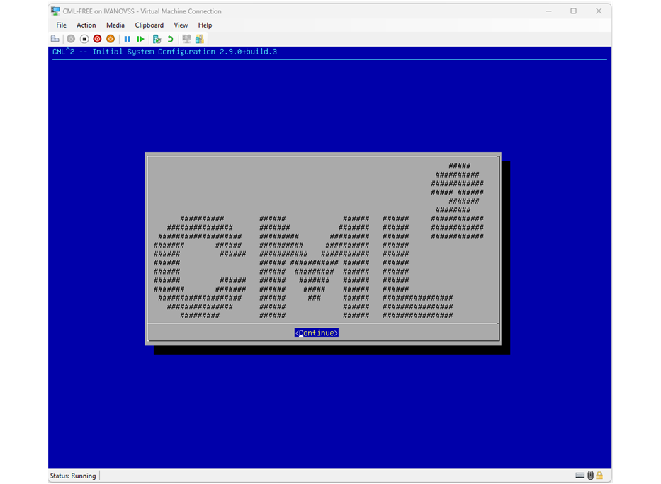 Enter CML initial configuration wizard