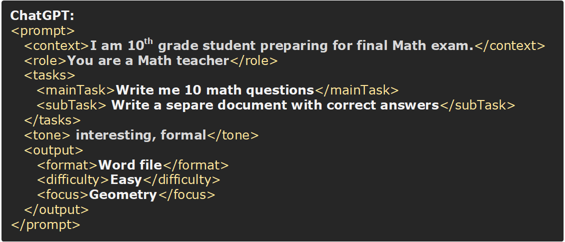 ChatGPT prompt nesting