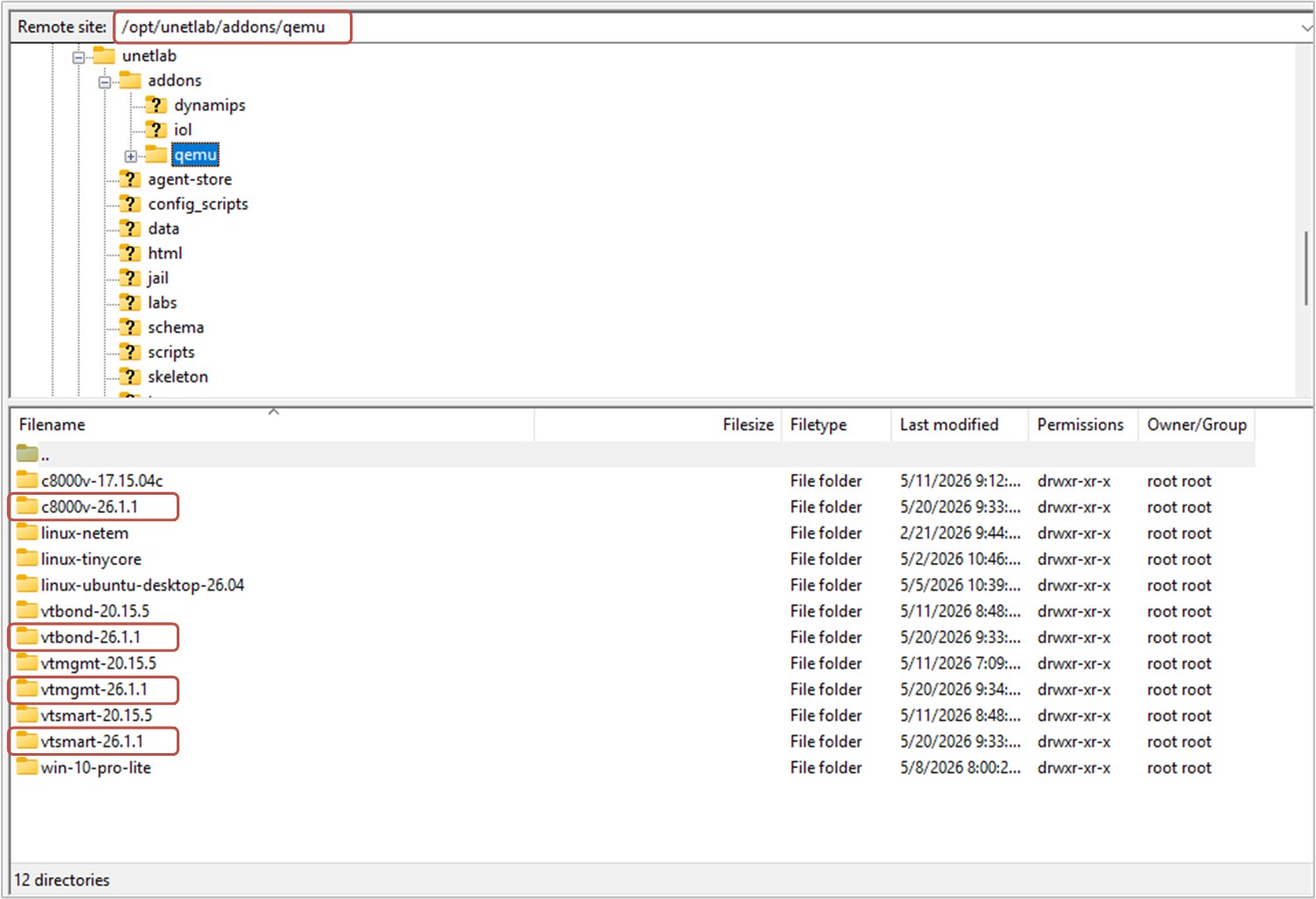 Transfering the controller images with FileZilla 