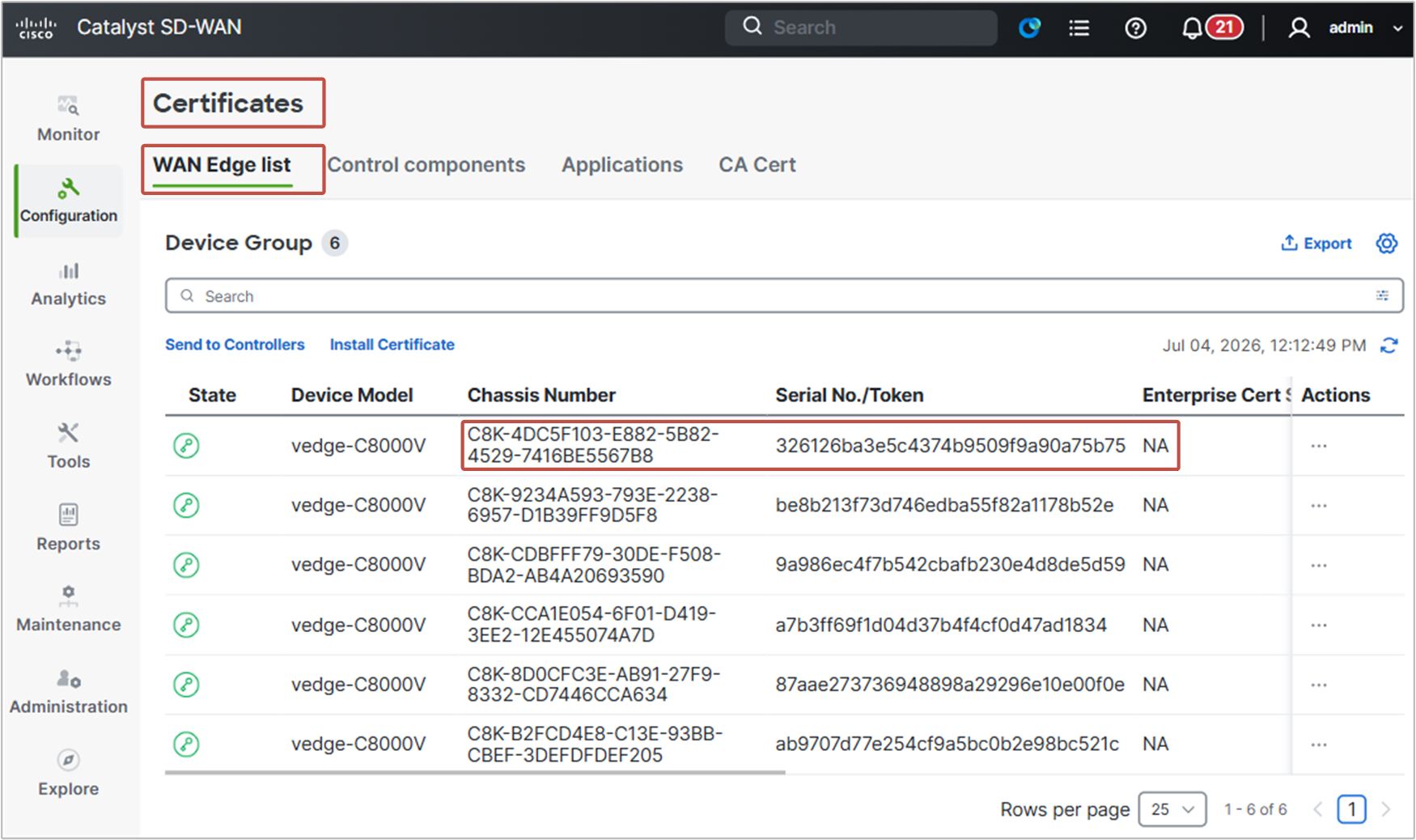 Activating WAN Edge router