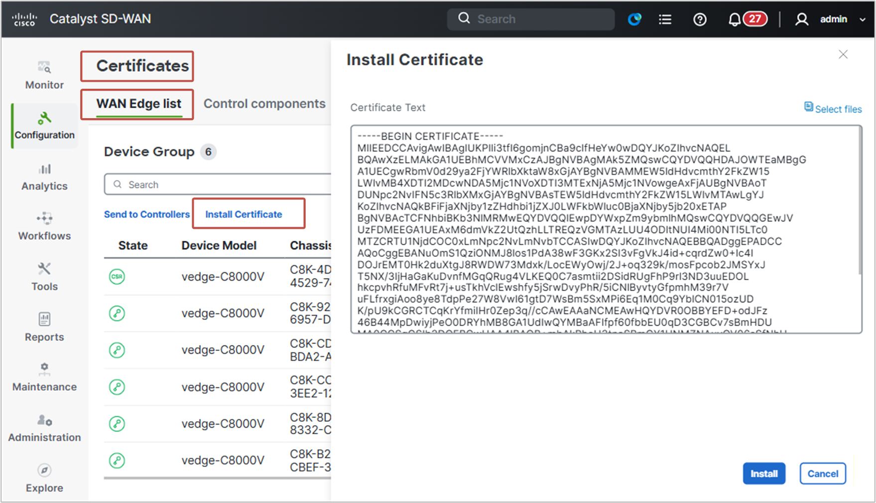 Figure 13.x. Install WAN Edge certificate.