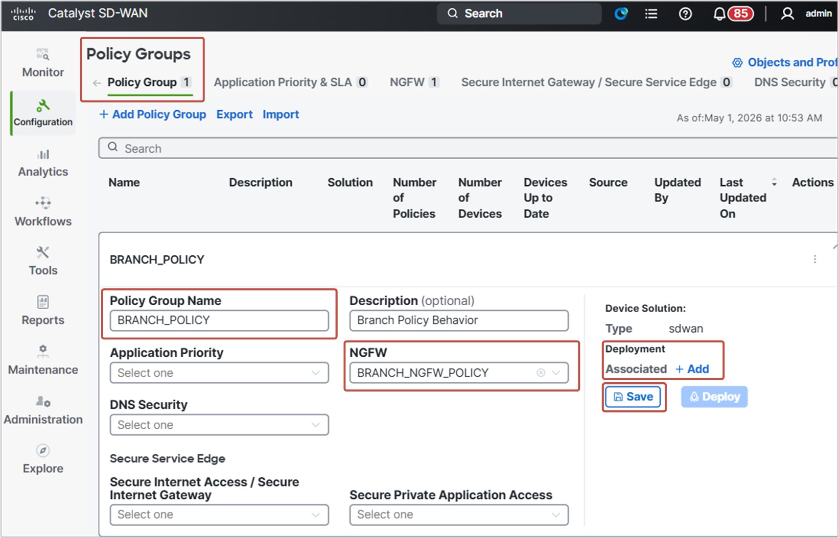 Figure 12.60. Selecting the configuration group.